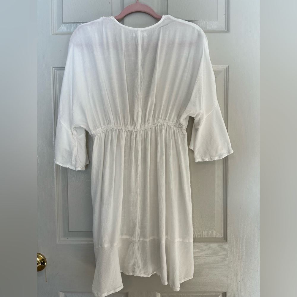 Maurice’s White Front Tie Crochet Trim Kimono Cardigan Xsmall - Picture 4 of 8